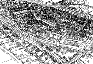 Předpokládaná podoba Chomutova v r.1750