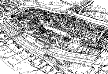 Předpokládaná podoba Chomutova v r.1613